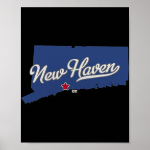 New Haven Connecticut Ct Map Poster