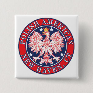 New Haven Connecticut Polish 15 Cm Square Badge