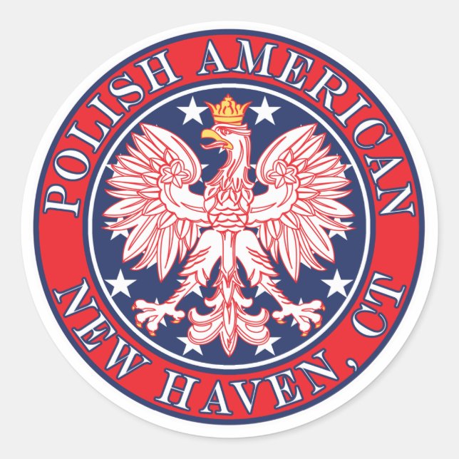New Haven Connecticut Polish Classic Round Sticker (Front)