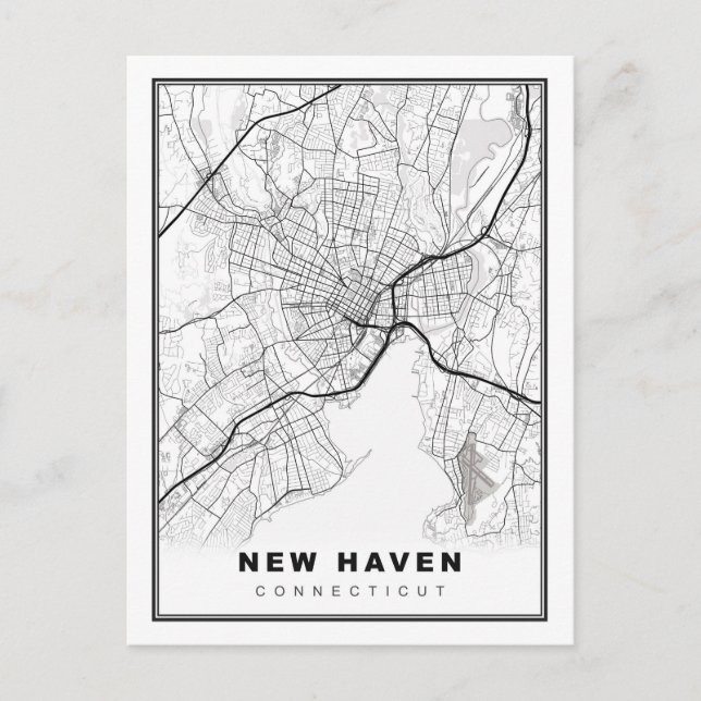 New Haven Map Postcard (Front)