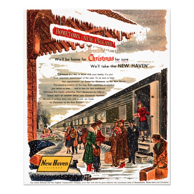 New Haven Railroad Christmas 1947 Photo Print (Front)