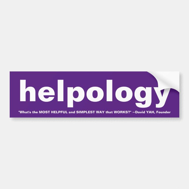 NEW! Helpology Bumper Sticker (Front)
