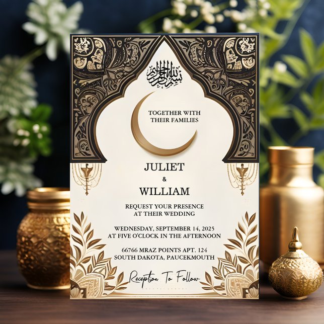 New Henna Islam Nikah Arabic Walima Muslim Wedding Invitation (Creator Uploaded)