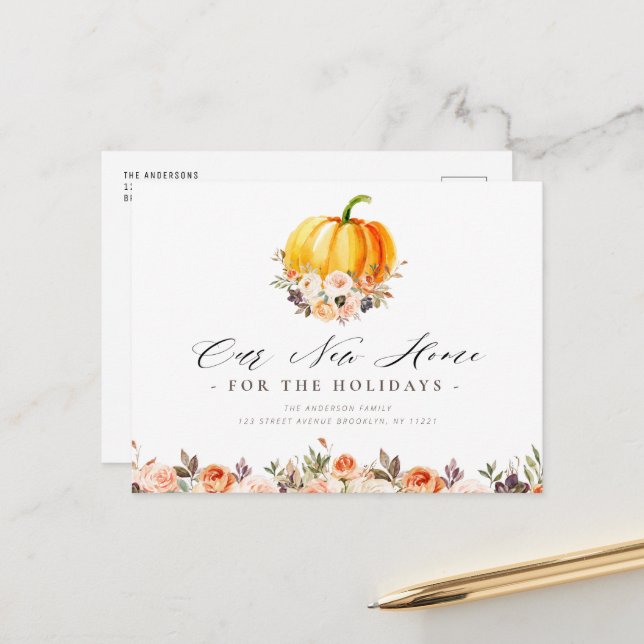 NEW HOLIDAY HOME, thanksgiving moving Postcard (Front/Back In Situ)