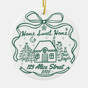 New Home 2026 Home Sweet Home Address Ceramic Tree Decoration