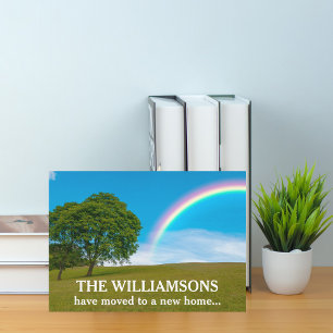 New Home Address Beautiful Rainbow Photo Moving Announcement