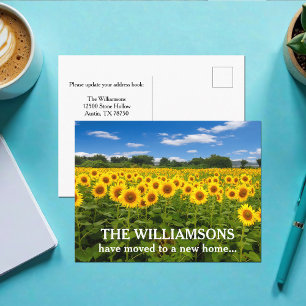 New Home Address Change Beautiful Sunflowers Photo Postcard