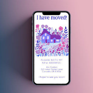 New Home Address Cute Farmhouse Tree-Free Card