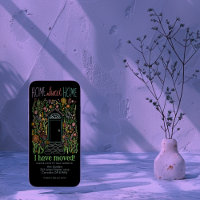 New Home Address Cute Garden Door Tree-Free Card