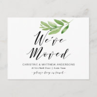 New Home Address, Greenery, Moving Announcement