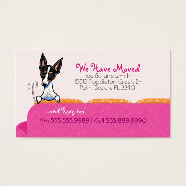 New Home Address Happy Dog Pink (Front)