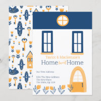 New Home Address Hygge Blue Yellow House