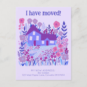 New Home Address I Have Moved Farmhouse Flowers Postcard