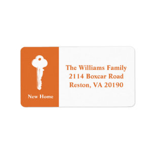 New Home Address Labels - Orange