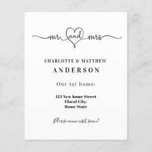 New home address minimalist moving announcement 