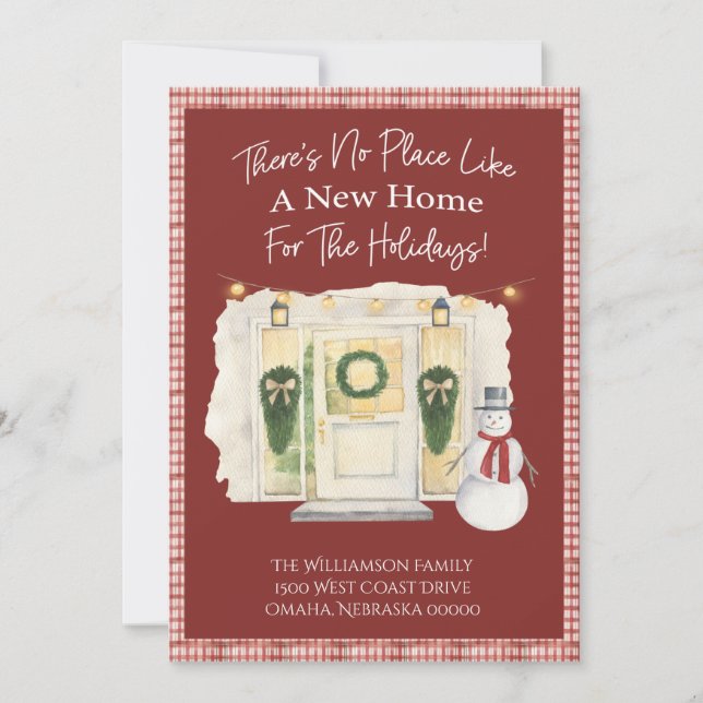 New Home Address Moved Holiday Announcement (Front)