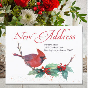 New Home Address Moved Holiday Postcard