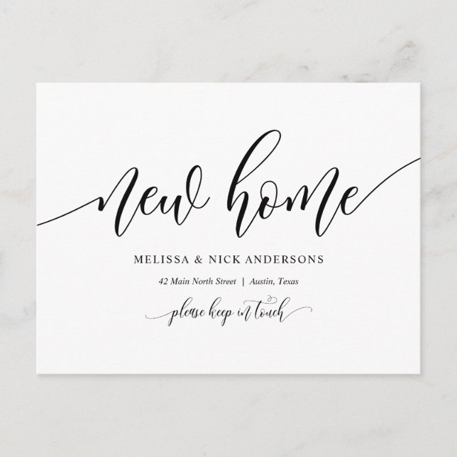 New Home Address, Moving Announcement Postcard (Front)