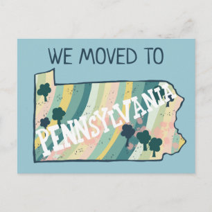 NEW HOME ADDRESS  Pennsylvania State Map Postcard
