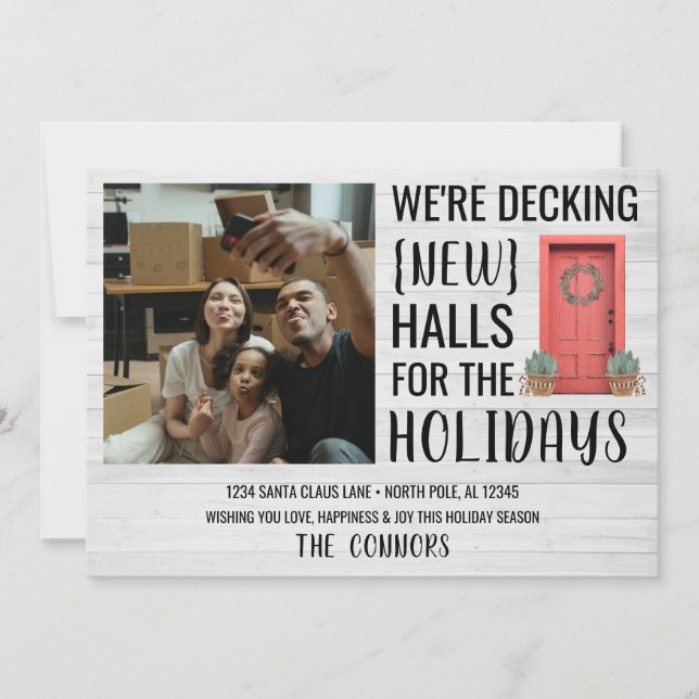 New Home Address Photo Holiday Christmas Card (Front)