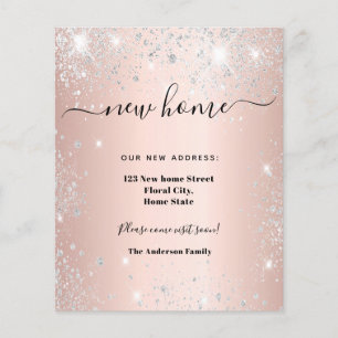New home address rose gold silver announcement