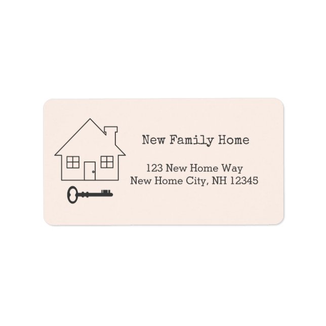 New home  and key moving  house label (Front)