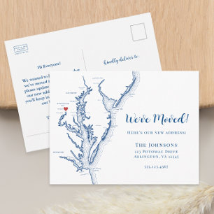 New Home Arlington VA Map Moving Announcement Postcard