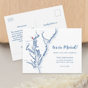 New Home Baltimore Maryland Map Moving Announcement Postcard