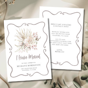 New Home Blush Pink Roses Moving Announcement