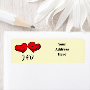 New Home Cartoon Hearts Couple Initials