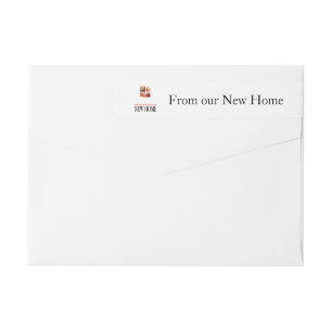 New Home Christmas ornaments collage Wrap Around Label