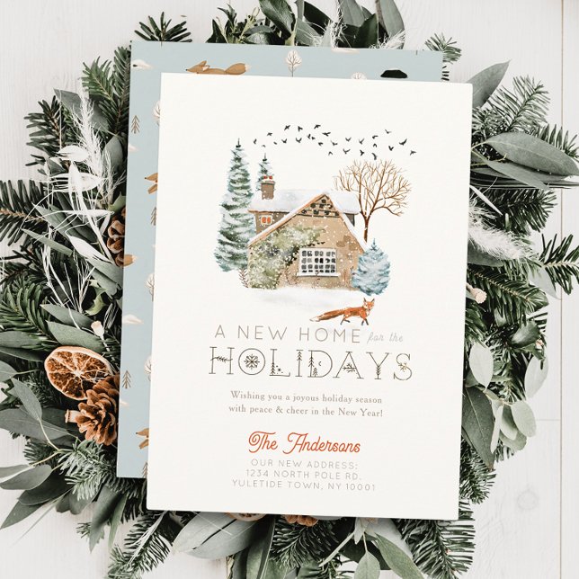 New Home Cosy House Fox Christmas Holiday Card (Creator Uploaded)