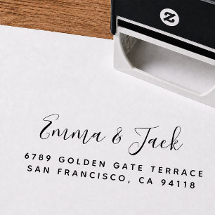 New Home Couple Address Self Inking Rubber Stamp