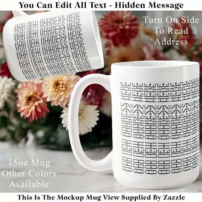 New Home Custom Address Hidden Message Modern Coffee Mug (Creator Uploaded)