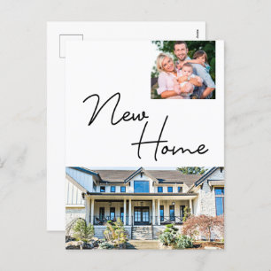 New Home Custom Family Photo and House Holiday Postcard