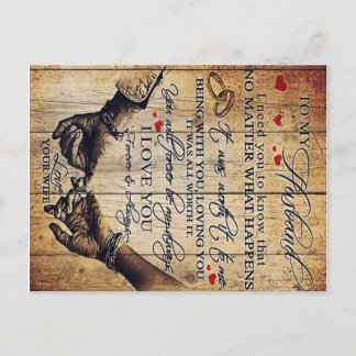 New Home Decor Gift | To My Husband Letter Announcement Postcard