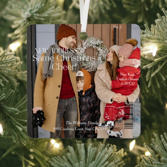 New Home  Family photo Christmas magazine cover Metal Tree Decoration (Insitu)