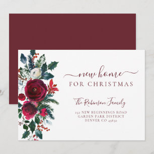 New home for Christmas holiday moving Announcement