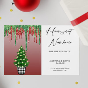 New Home For the Holidays Address Announcement  Postcard