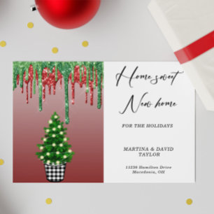New Home For the Holidays Address Announcement  Postcard