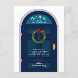 New Home for the Holidays Blue Door Holiday Postcard