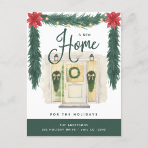 New Home for the Holidays Change of Address Holiday Postcard