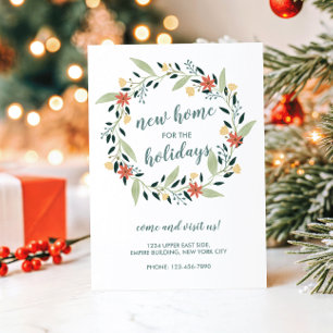 New Home for the Holidays Christmas Wreath Invitation