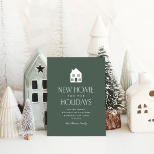 New home for the holidays classic green Christmas Holiday Postcard