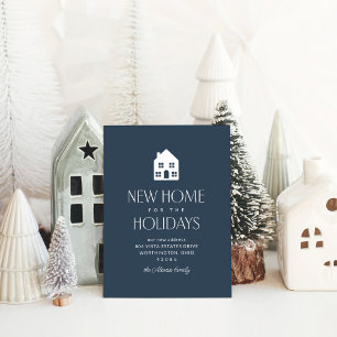 New home for the holidays classic navy Christmas Holiday Postcard
