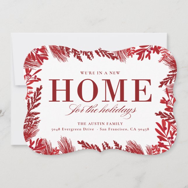 New home for the holidays moving announcement (Front)