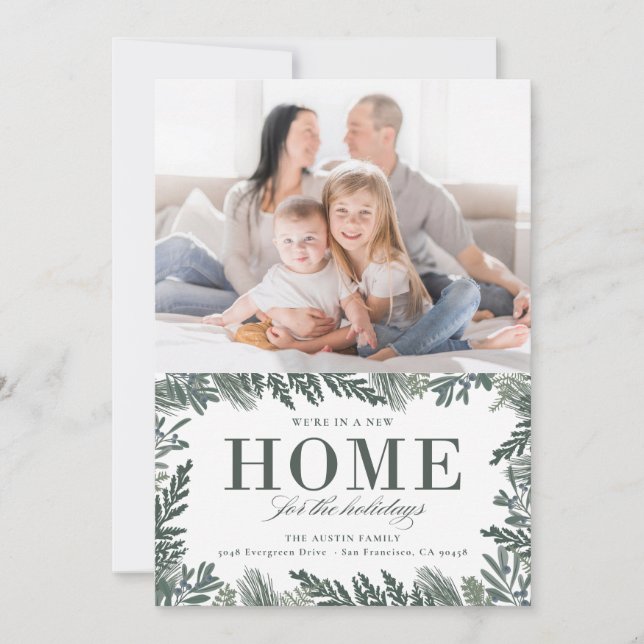 New home for the holidays moving announcement (Front)