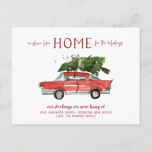 New Home For The Holidays Moving Announcement Postcard (Front)