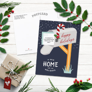 New Home For The Holidays Moving Announcement Postcard