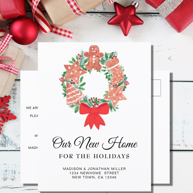 New Home For The Holidays Moving Announcement Postcard (Creator Uploaded)